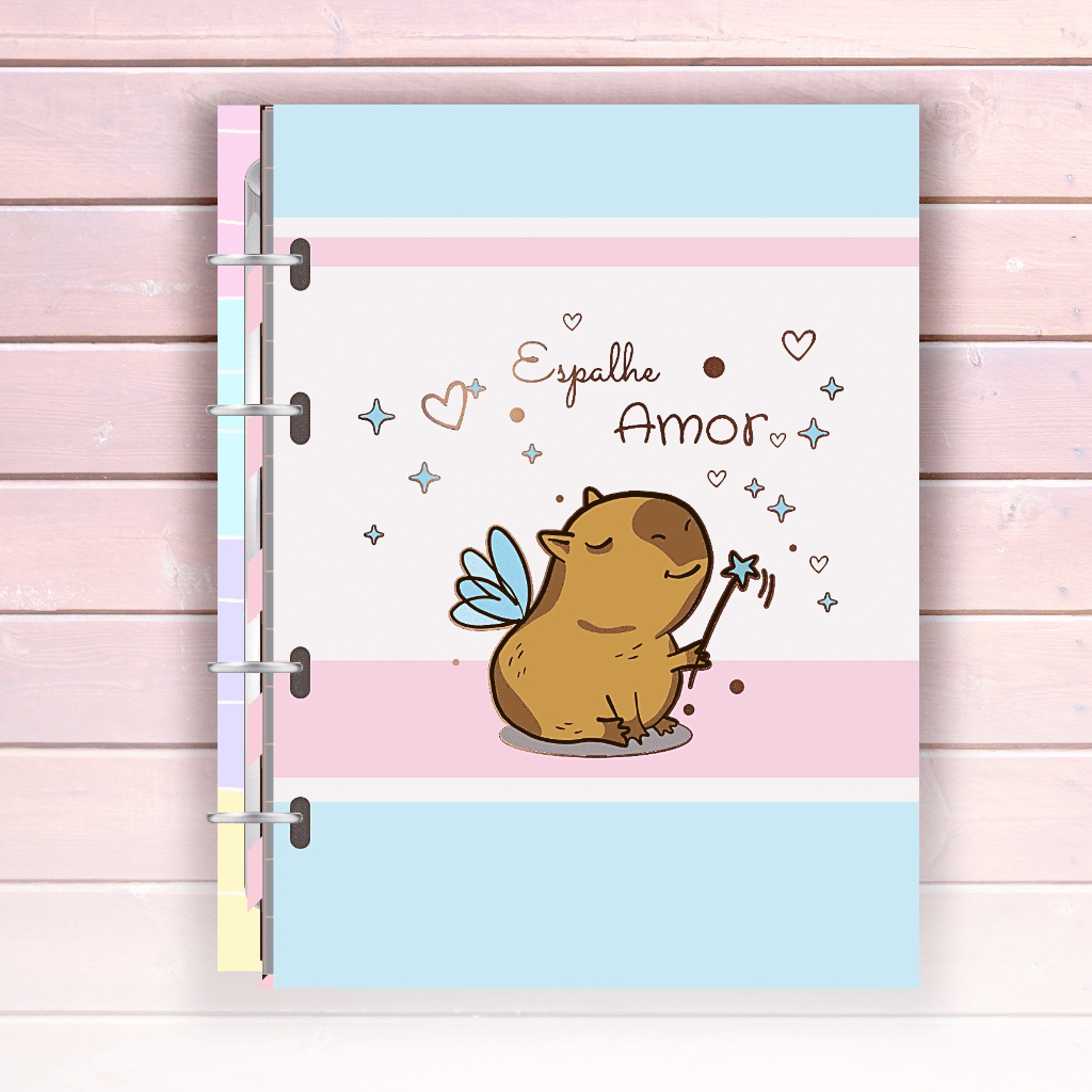 Caderno Colegial Argolado – Fichário Merci – 80 Folhas Brancas Pautadas na gramatura 90