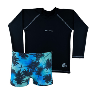 Conjunto Uv Camiseta e Sunga Boxer Juvenil Grappin em Oferta na Shopee
