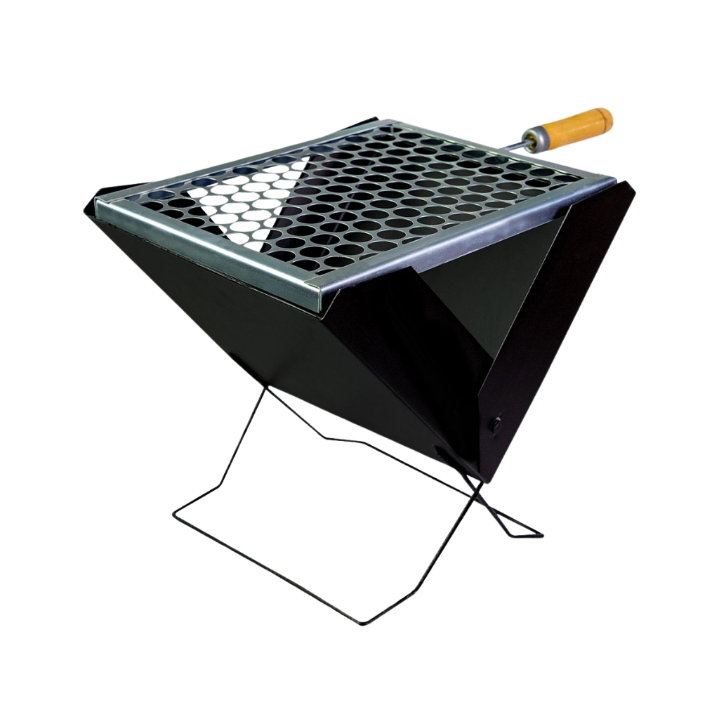 Churrasqueira Dobrável De Aço Portátil A Carvão Maleta