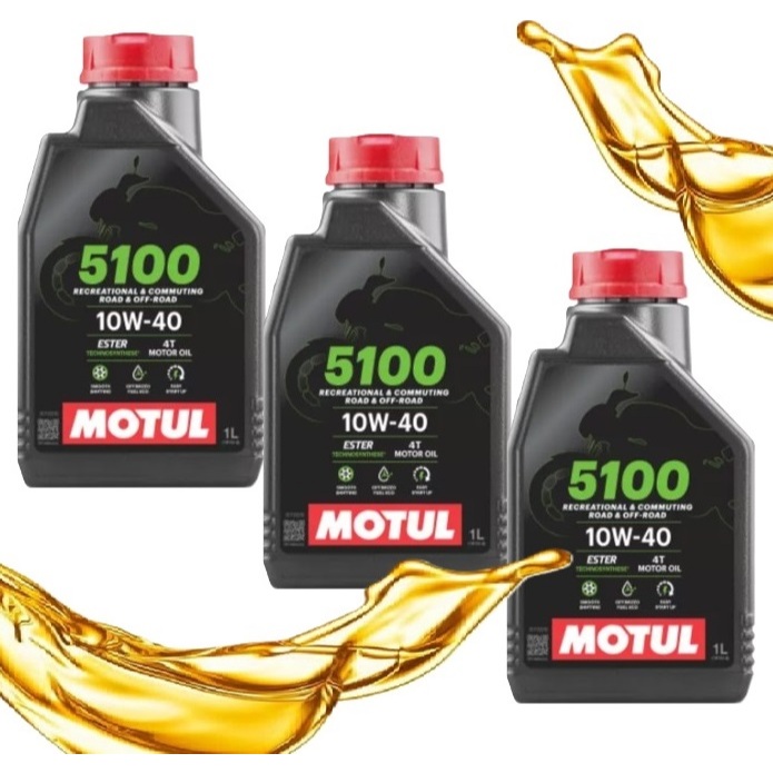 Kit Óleo Motul 5100 10W40 Semissintético 4 Tempos 3 Litros em Oferta na Shopee