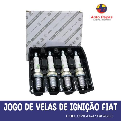 Jogo Velas Ignição NGK BKR6E-D Fiat Fire 1.0 1.3 1.4 8V – Original NGK