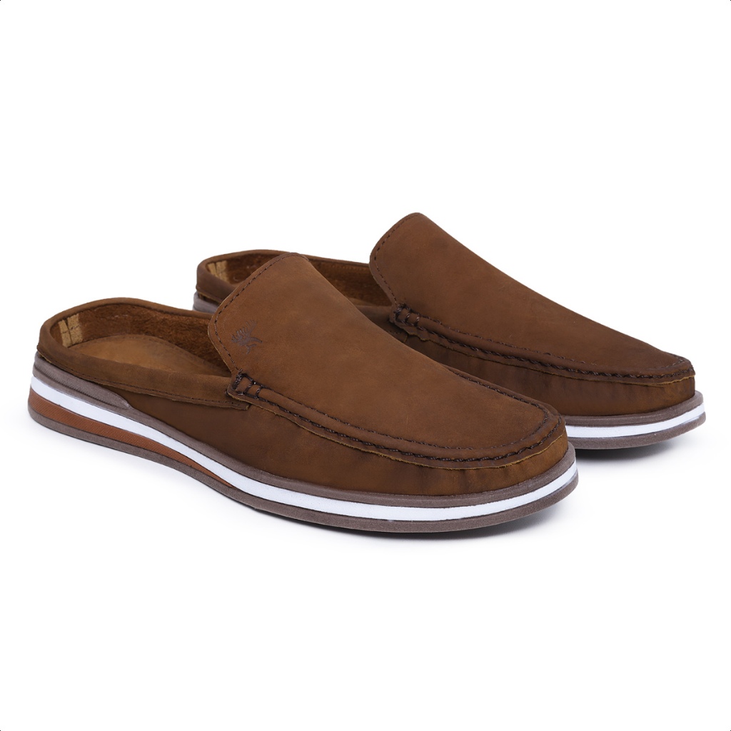 Mule Vancouver Masculino em Couro Legítimo Nobuck Estiloso Despojado