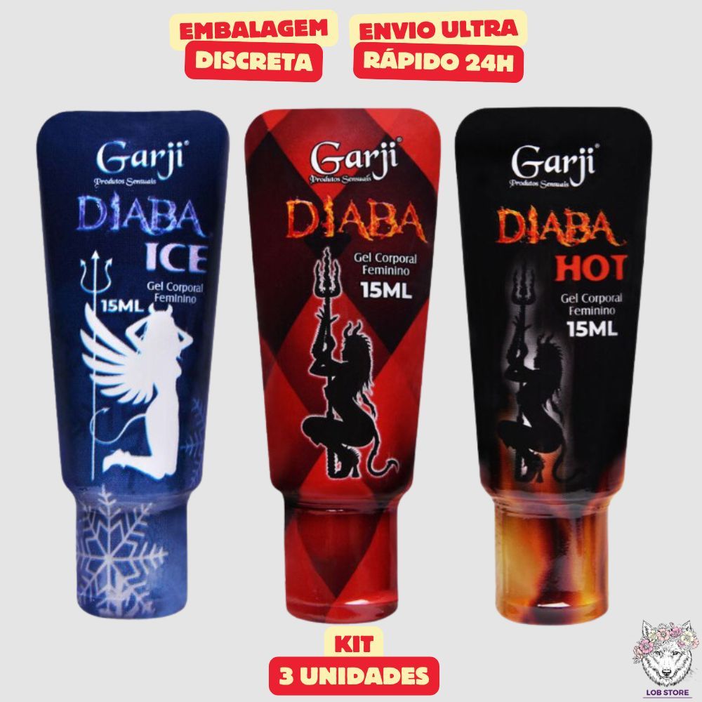 Kit 3 Unidades Diaba Hot Ice Neutro Excitante Lubrificante Feminino 15ml Garji - Sex Shop Erótico em Oferta na Shopee