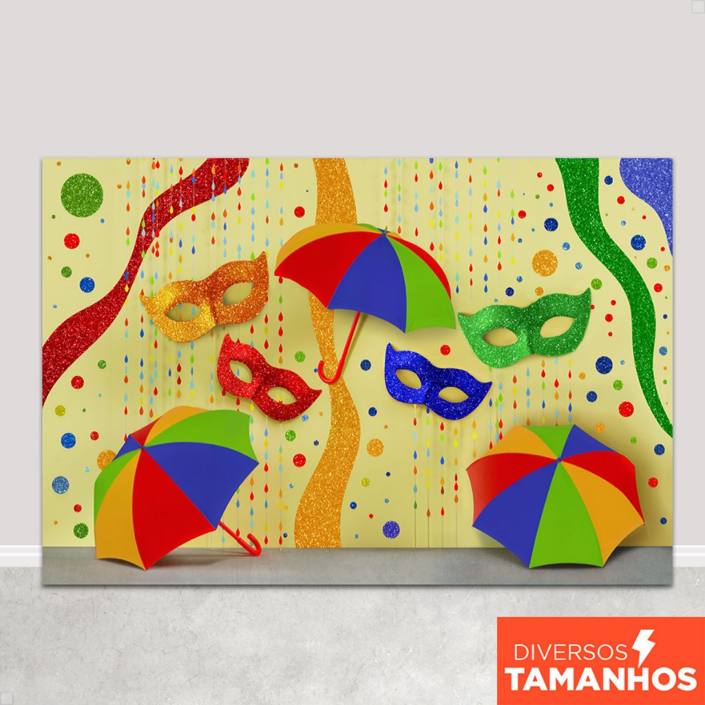 Painel Carnaval Fundo Fotográfico 3D Cenário Em Tecido Sublimado - CNV-176