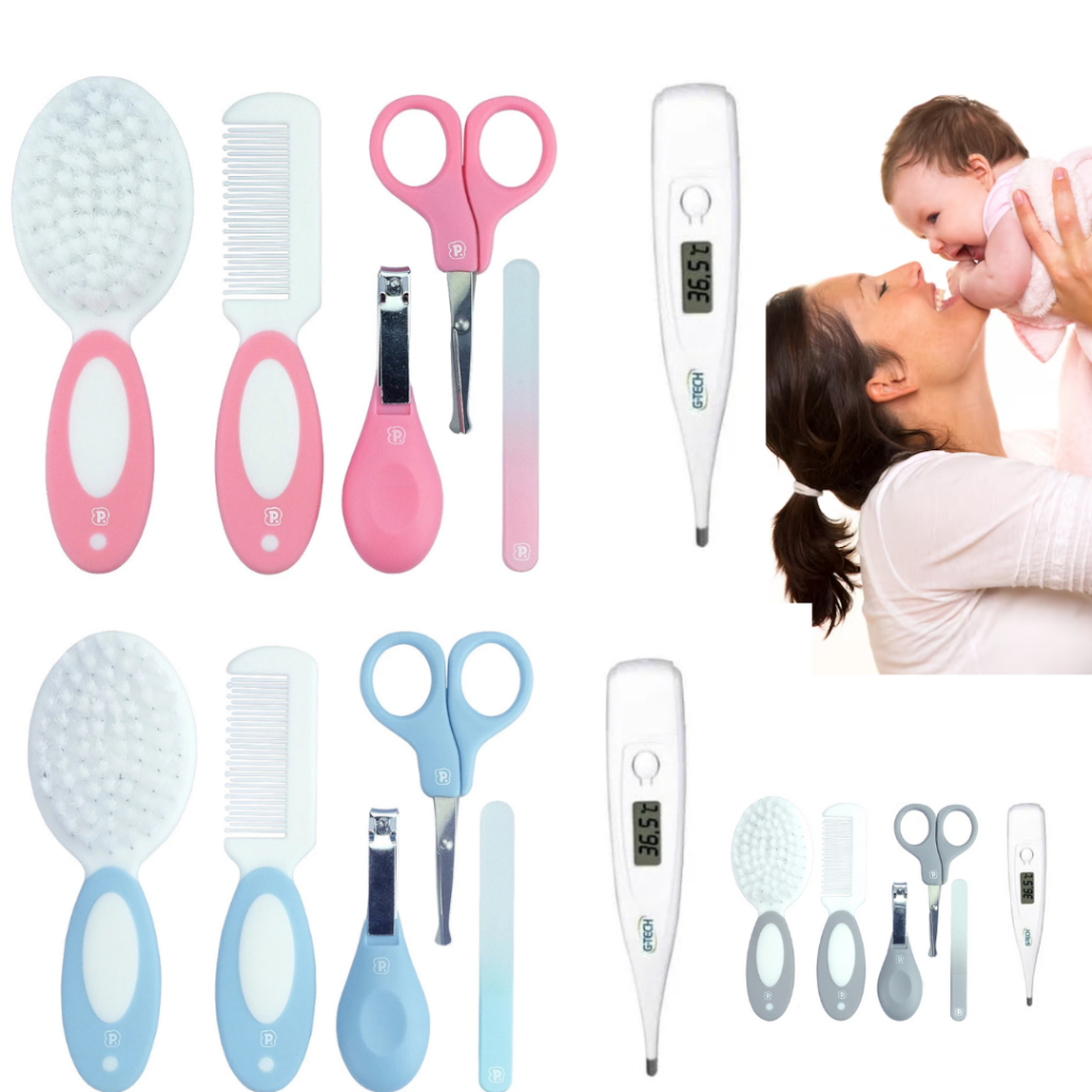 Kit Bebê Cuidados de Higiene c 6 Itens Enxoval/Presente/Chá de Bebê Kit Higiene PIMPOLHO+ Termometro