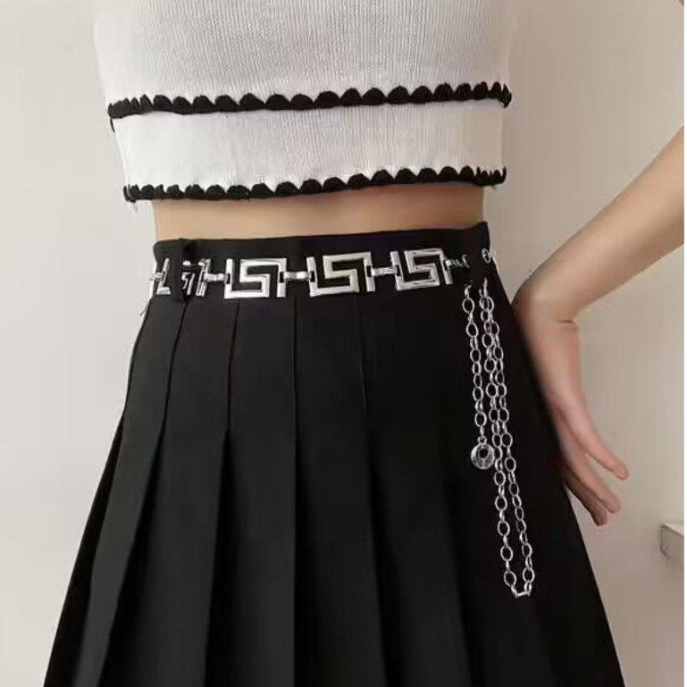 Cinto de corrente de cintura luxo de alta qualidade, novo fashion all-match feminino 万字 em Oferta na Shopee