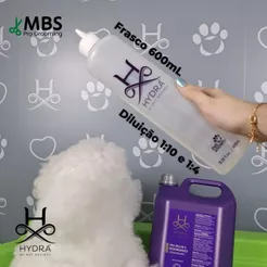 Frasco Diluidor Almotolia Para Shampoo Cães e Gatos Pet Hydra Groomers 600mL