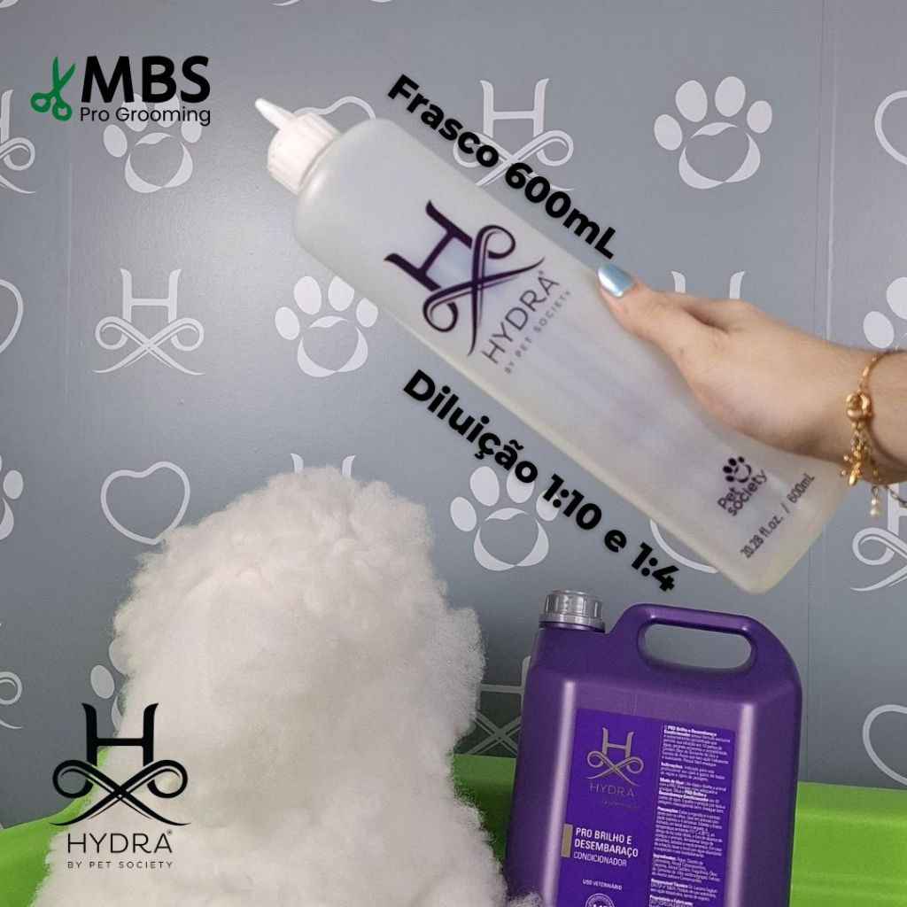 Frasco Para Shampoo Pet Cães e Gatos Hydra Groomers 600mL
