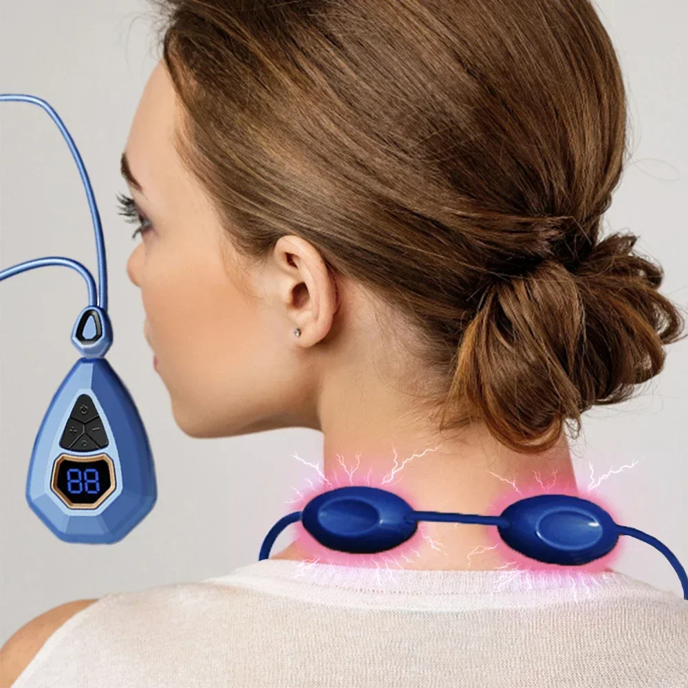 Massageador de Pescoço Ombro e Cervical Pulso Elétrico Alivia Dores Com Aquecimento