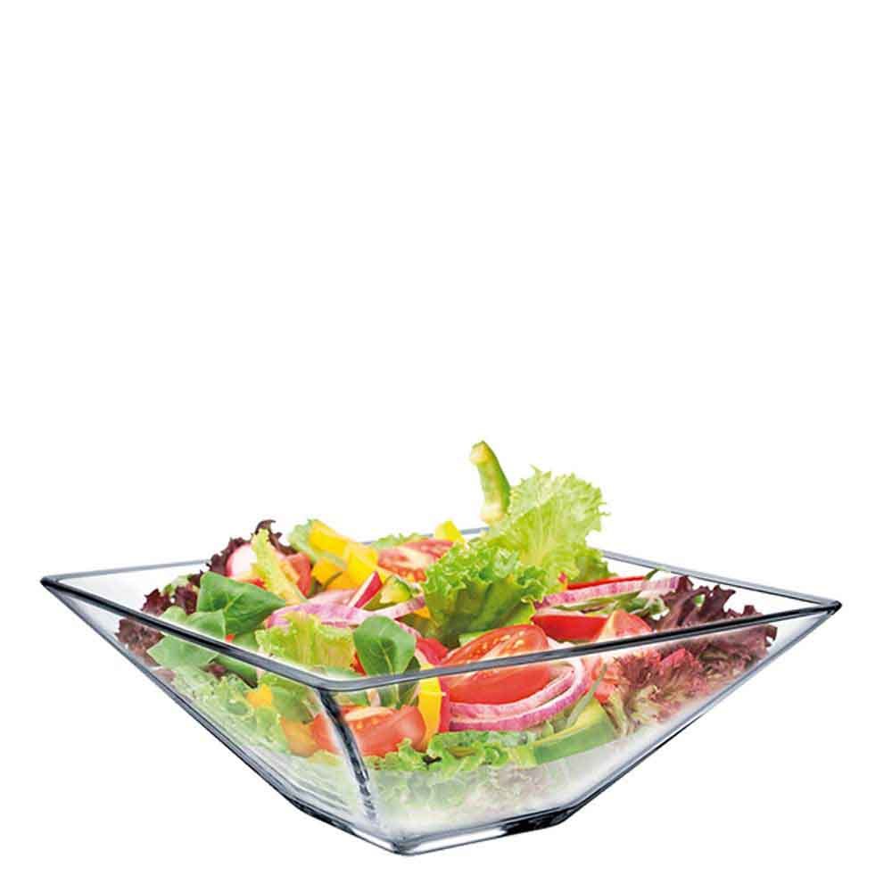Saladeira Quadrada de Vidro Milão M 1240ml - Ruvolo