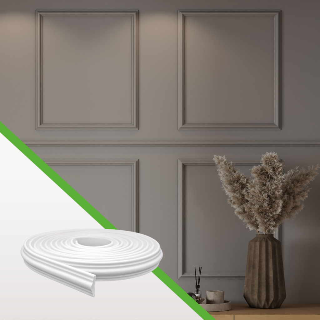 Roda Meio Boiserie de EVA Flexível Autocolante 3,8cm de altura Rm61