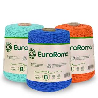 Barbante EuroRoma N°8 Crochê 600g - Cores em Oferta na Shopee