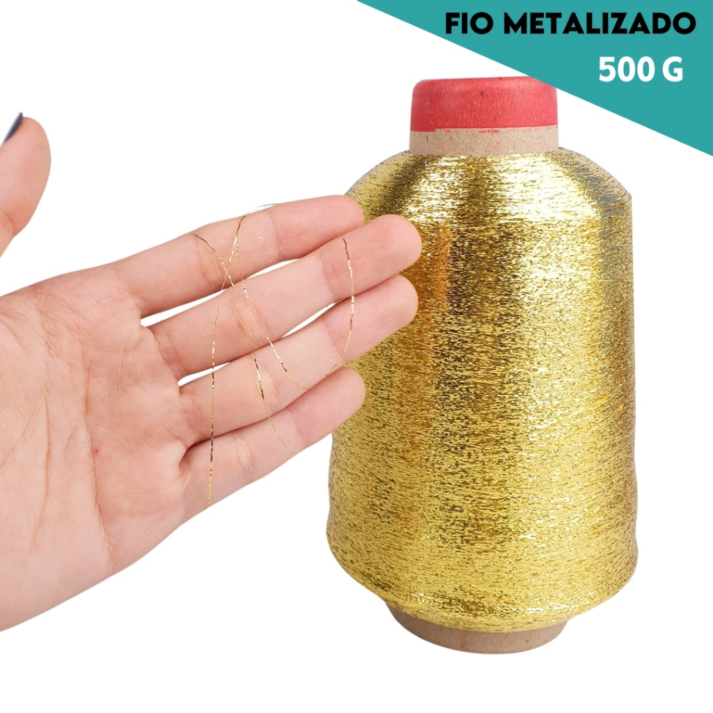 Fio Metalizado - Linha Para Bordar Prata/Ouro 100 Gr - BNVT