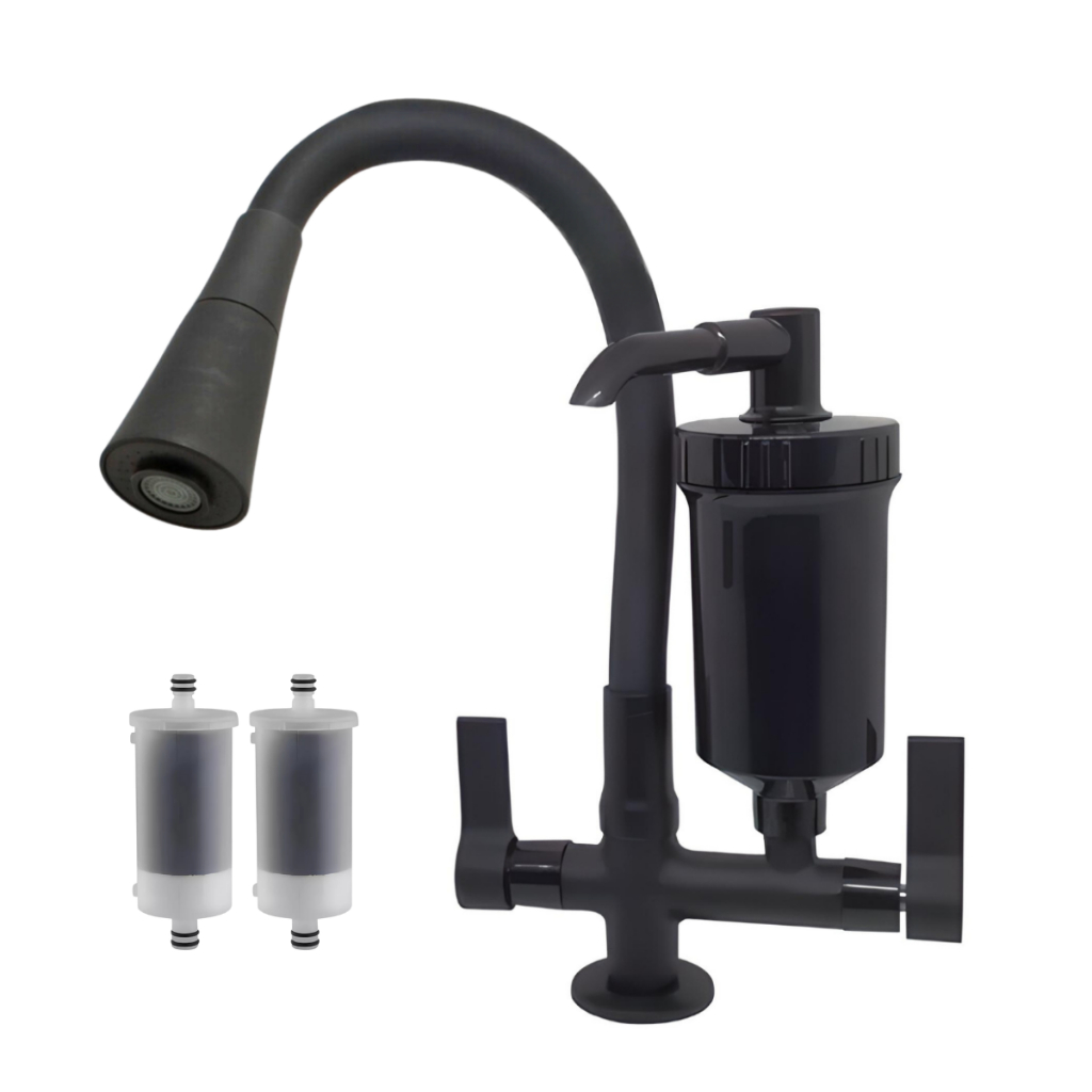 Torneira Flexível Bancada Metal Com Filtro em Abs C-70 + 2 Refil Pro Saúde em Oferta na Shopee