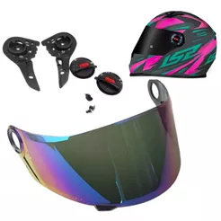 Viseira Camaleao LS2 FF358 FF396 Helt Strada e Botoes Fixador