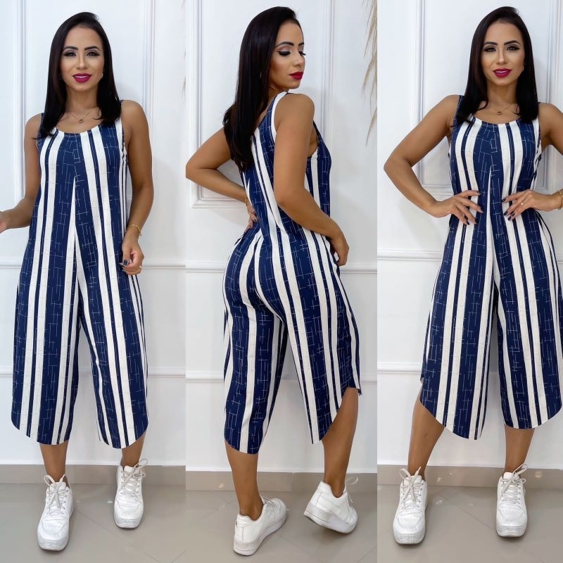 macacão  pontacurt listrado, tamanho  único  g  ,veste  do 40 ao 44,tecido  romântic9