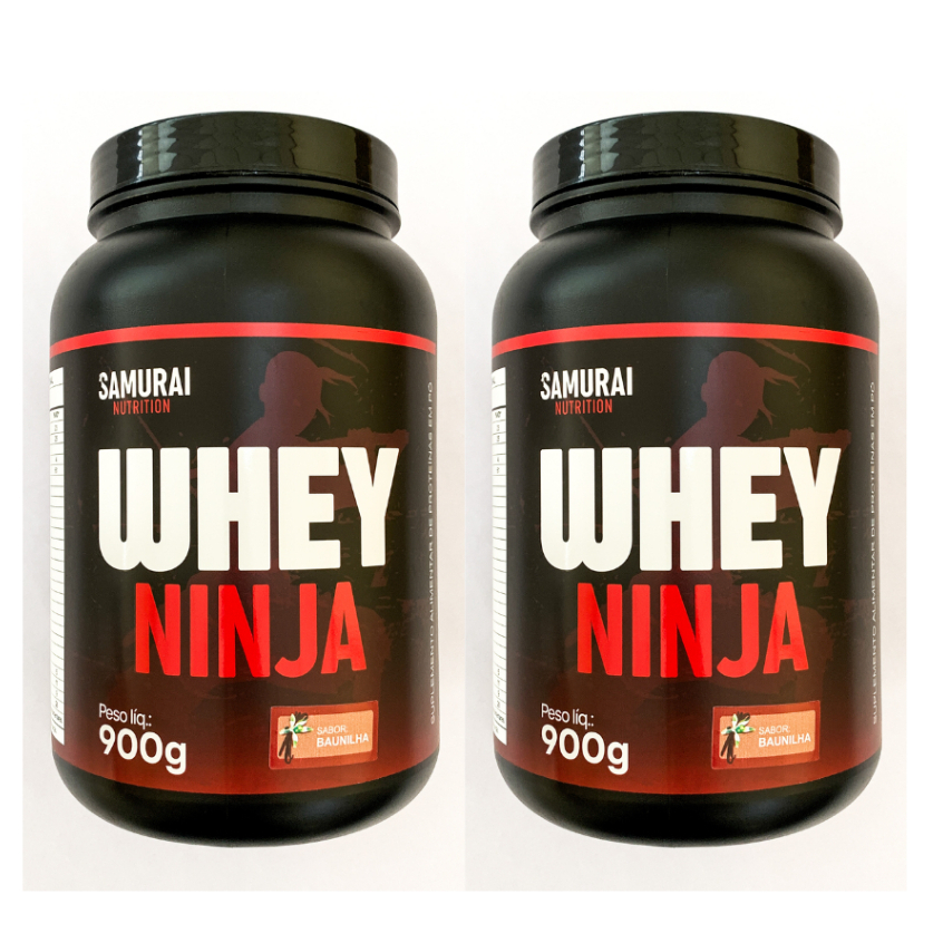 Kit 2 Potes Whey Protein Concentrado 900g WPC - Samurai Nutrition em Oferta na Shopee
