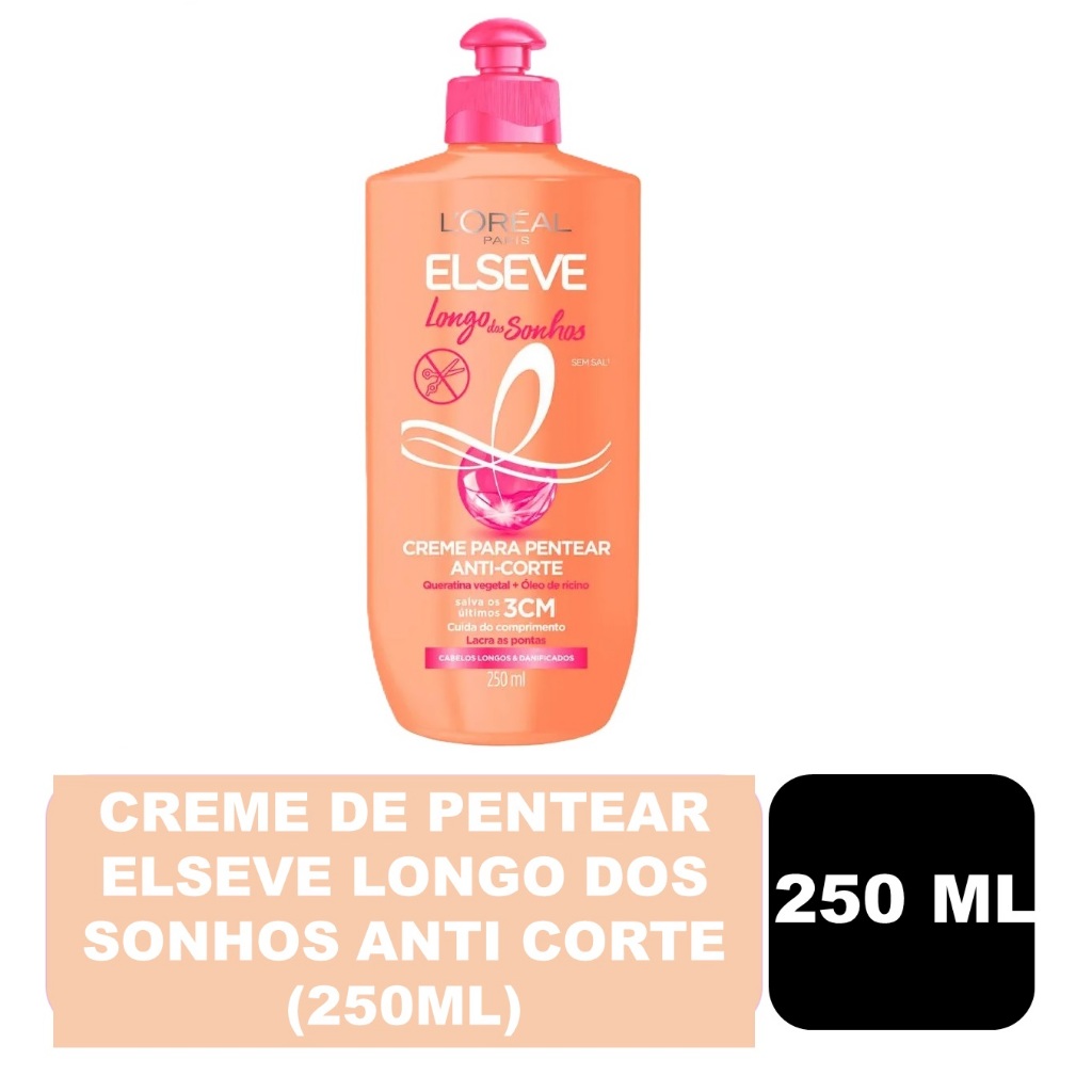 Creme de Pentear Elseve Longo dos Sonhos Anti Corte 250ml em Oferta na Shopee