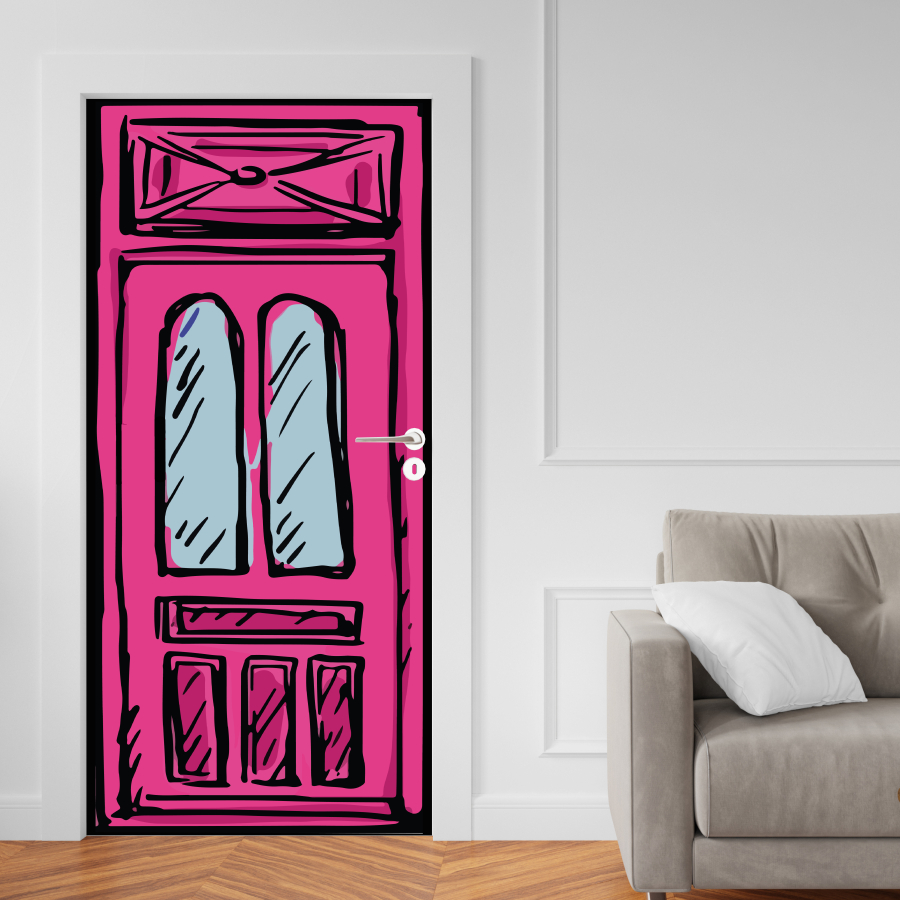 Papel Parede Adesivo para Portas de Madeira ou Vidro Decoração Revestimento - Desenho, desenho animado, 2D - CARTOON
