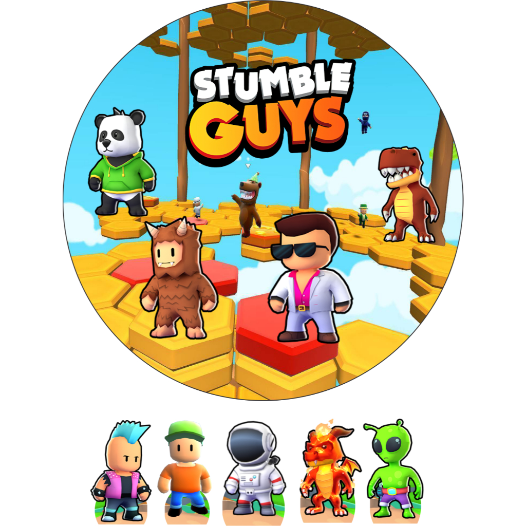 KIT DISPLAYS +PANEL DE 50CM - STUMBLE GUYS - FESTA E DECORAÇÃO