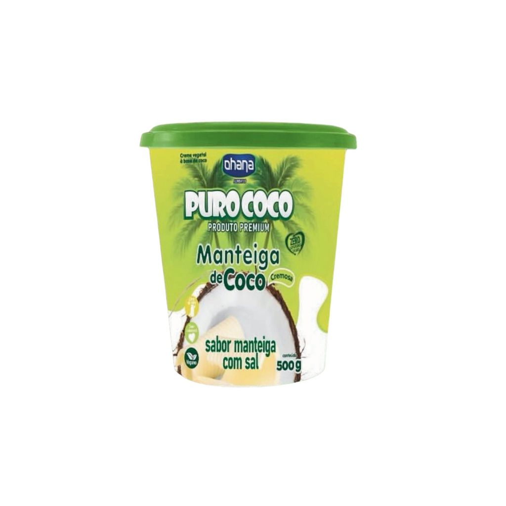Manteiga Vegetal De Coco Purococo 200-500g - Vegana Zero Lactose, Zero Gordura Trans