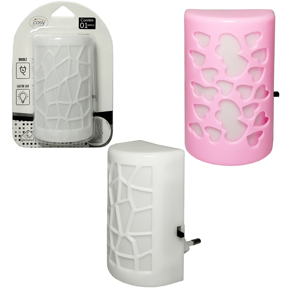 Mini Luminária Infantil Led em Plástico BIVOLT 9,5X4CM