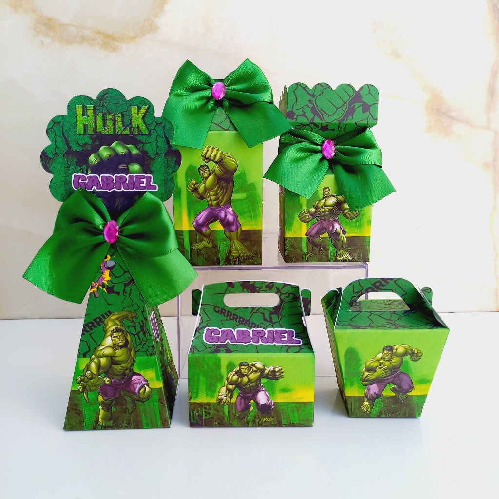 Kit Festa  Hulk Personalizadas para Festas PEGUE E MONTE/Lembrancinha de Festa /Aniversário