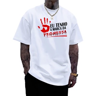 Camiseta Unissex "Eu Tenho A Marca Da Promessa" 100% Algodão Alta Qualidade Tecido Premium em Oferta na Shopee