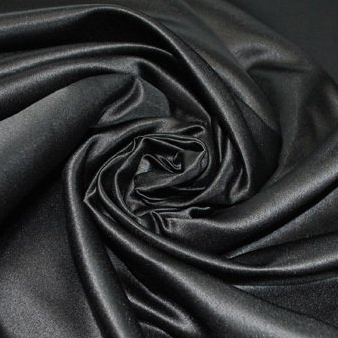 Silk Satin Gloss 100% Poliester preto 5 metros Seda Larg 1.44