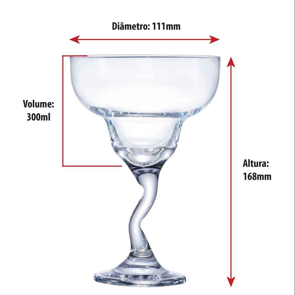 Taça de Vidro para Margarita Twister com Haste Azul 300ml, Ruvolo · foto 2