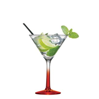 Taça de Vidro Haste Vermelha Martini para Drink 225ml - Ruvolo em Oferta na Shopee