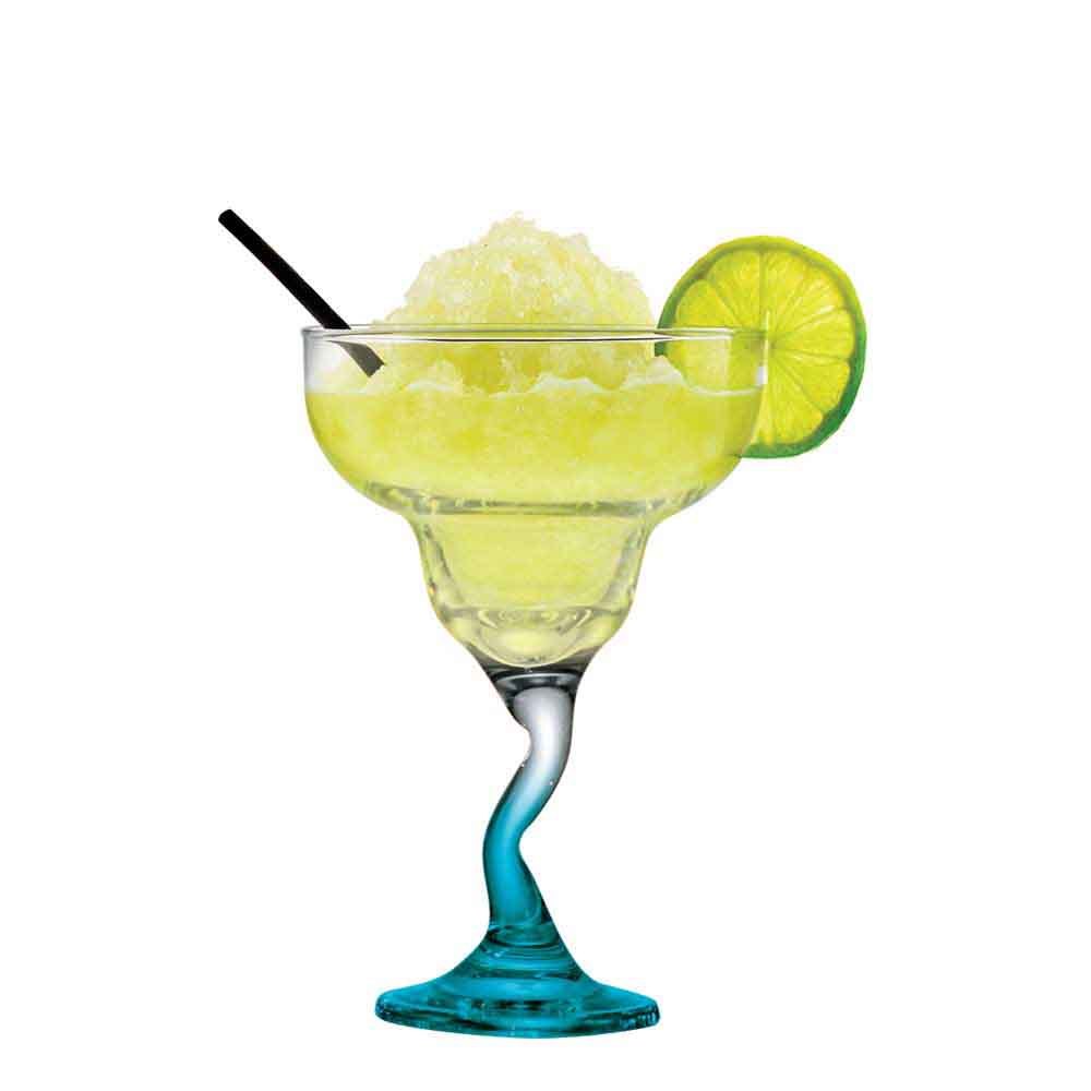 Taça de Vidro para Margarita Twister com Haste Azul 300ml, Ruvolo em Oferta na Shopee