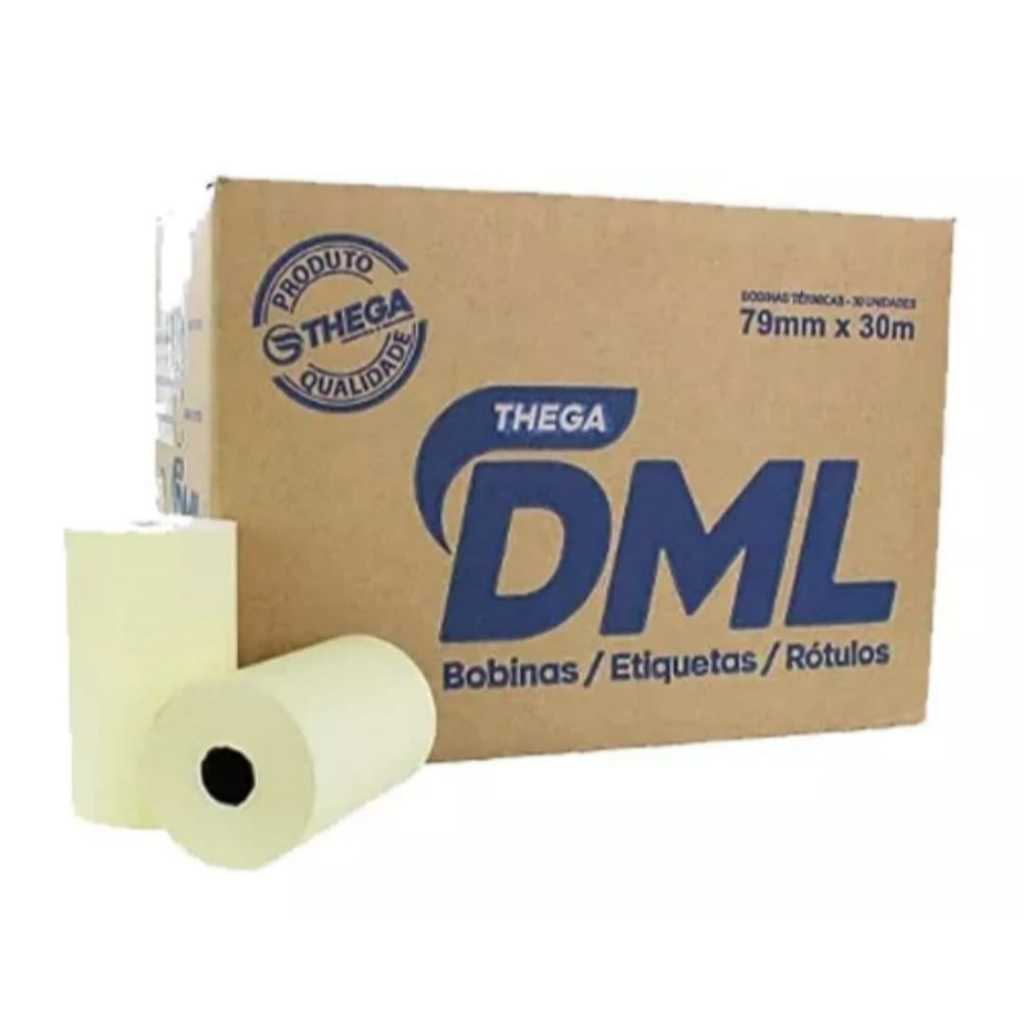 Bobina Térmica 79x40 Pdv Cupom Fiscal Com 30 Unidades Branca Cor amarela Dml