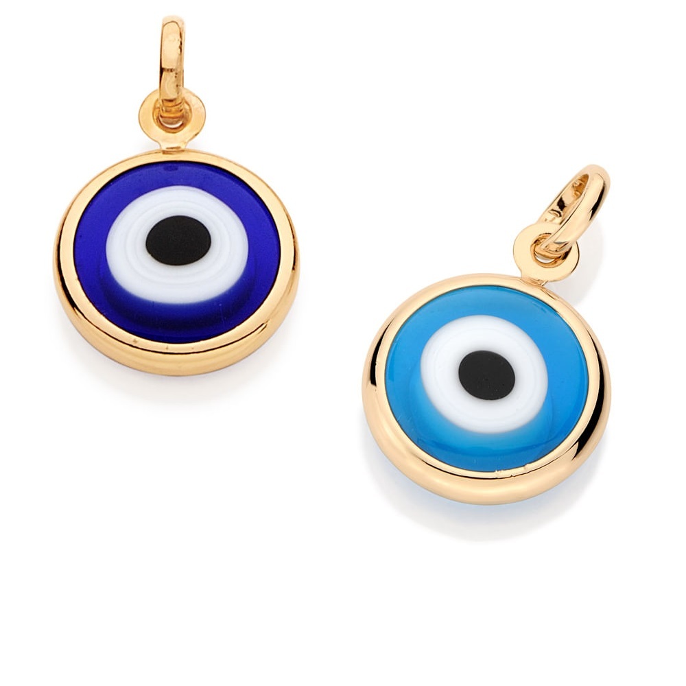 Pingente Rommanel Olho Grego de 12 mm Azul Claro ou Escuro 541649 em Oferta na Shopee