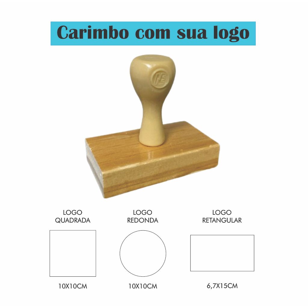 Carimbo Personalizado para sacola kraft / TECIDO / PLÀSTICO E COM SUA LOGO - de 2cm a 15cm