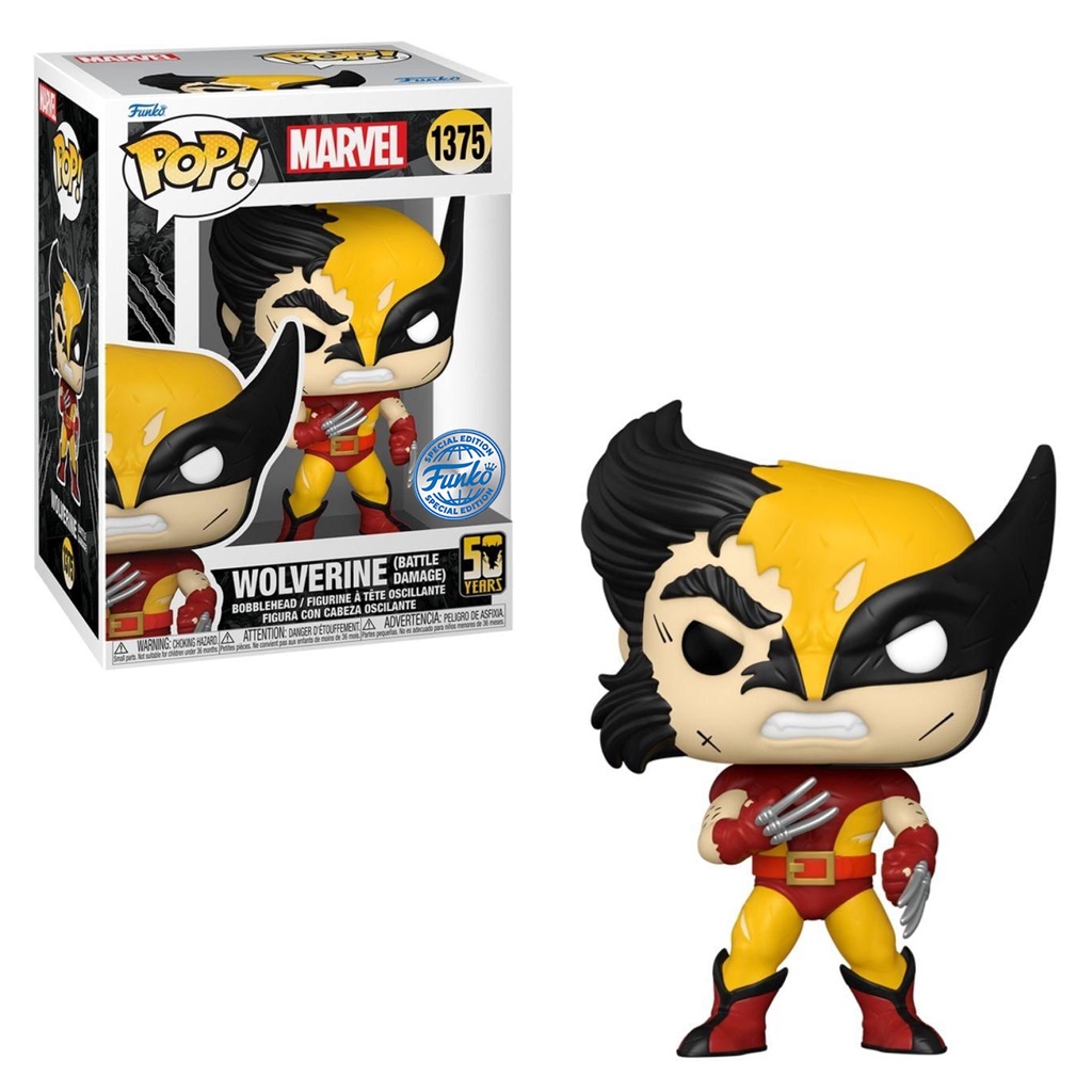 FUNKO POP MARVEL WOLVERINE 50TH ANNIVERSARY EXCLUSIVE - WOLVERINE (BATTLE DAMAGE) 1375