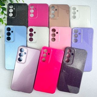 Capa Brilhante Forrada Para Samsung Galaxy A55 / Capa Feminina Colorida Glitter (CF68).