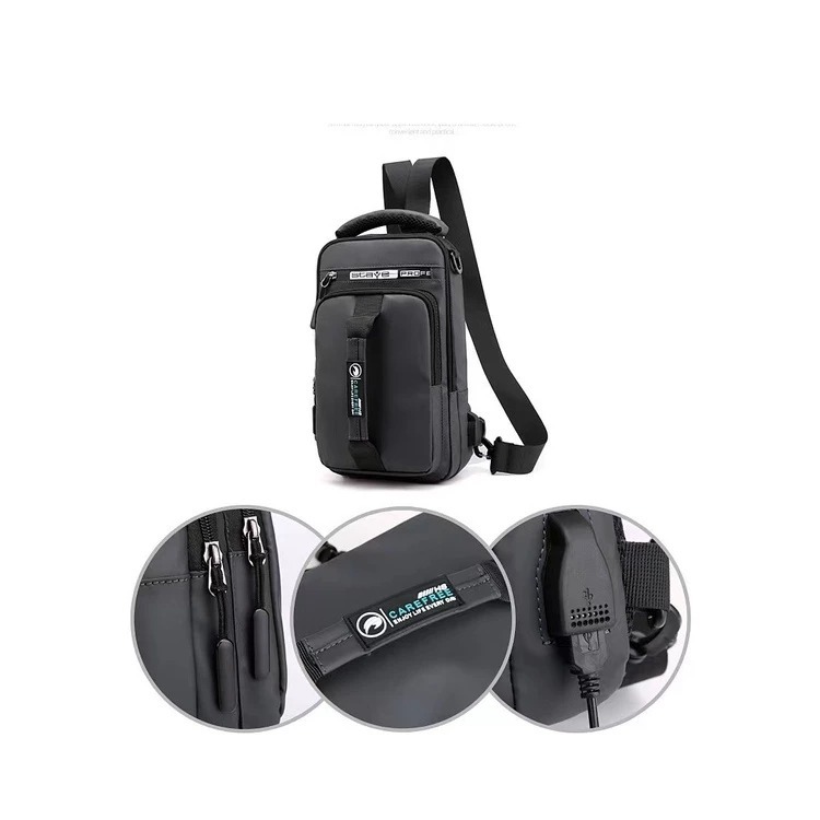 Bolsa de ombro masculina Feminina casual impermeável Mini Tiracolo Transversal Entrada Usb E Fone
