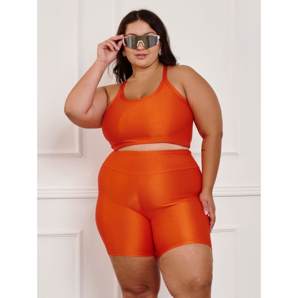 Conjunto Fitness Canelado Plus Size Academia 11192/11191 em Oferta na Shopee