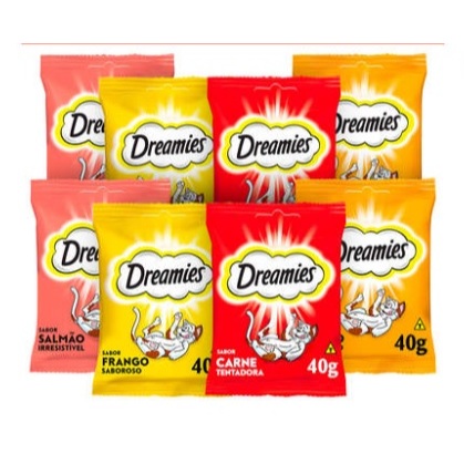 ATÉ 10UN Petisco Dreamies  Sabores CARNE - FRANGO - QUEIJO - PASTELZINHO Gatos Adultos 40 g - Mars