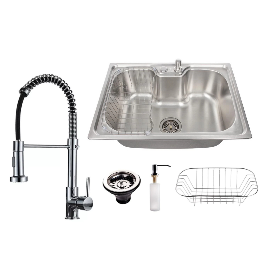 Cuba Pia Cozinha Gourmet 60x42 Aço Inox 304 Com Acessórios e Torneira Gourmet Monocomando em Oferta na Shopee