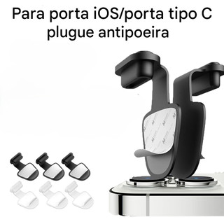 Protetor De Entrada Silicone Tipo C Ou iPhone (Selecione A Variação), com adesivo fixador. 1uni