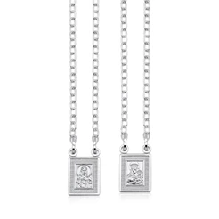 Escapulario Sagrado Coração Jesus e Nossa Senhora cartier 60cm