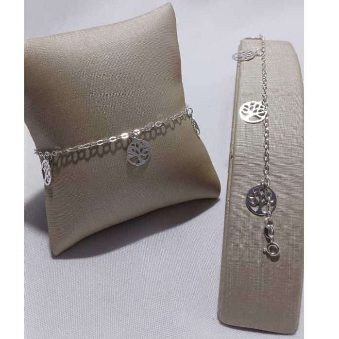 Pulseira Com 4 Pingentes Arvore da Vida (Prata 925)