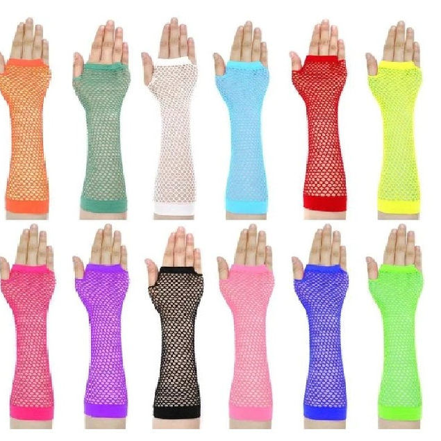 Luva Arrastão Longa ou Curta Punk Rock Gótico, Colorida em Oferta na Shopee