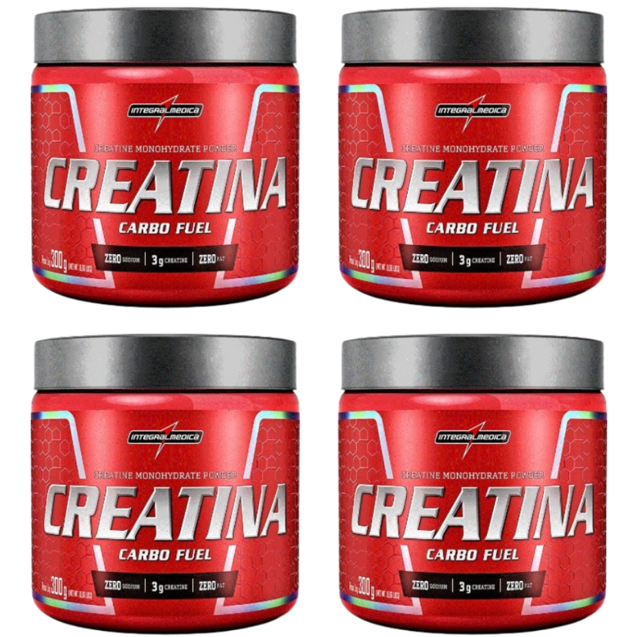 Kit 4 Creatina Monohidratada Carbo Fuel 300g - IntegralMédica