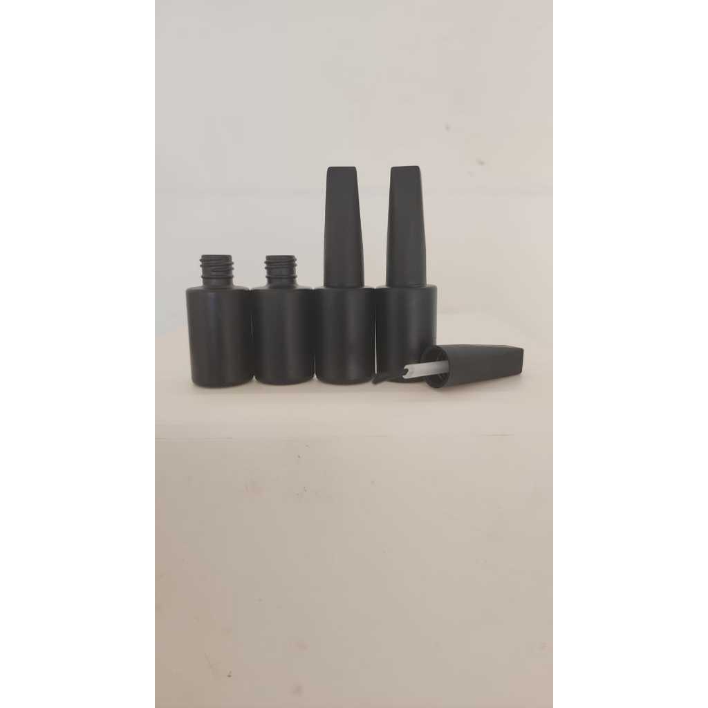 500 Frascos Esmalte Preto C/ Tampa Preta Brisa Flat - Kit c/ 500 unidades - 9ml