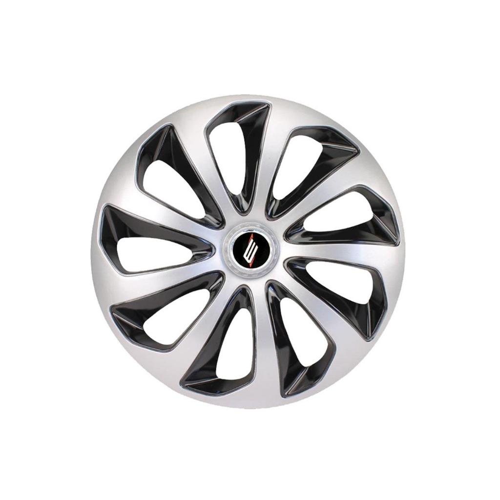 Jogo Calota ELITTE Aro 14 modelo VELOX VW FIAT GM TOYOTA RENAULT  PRATA/PRETO