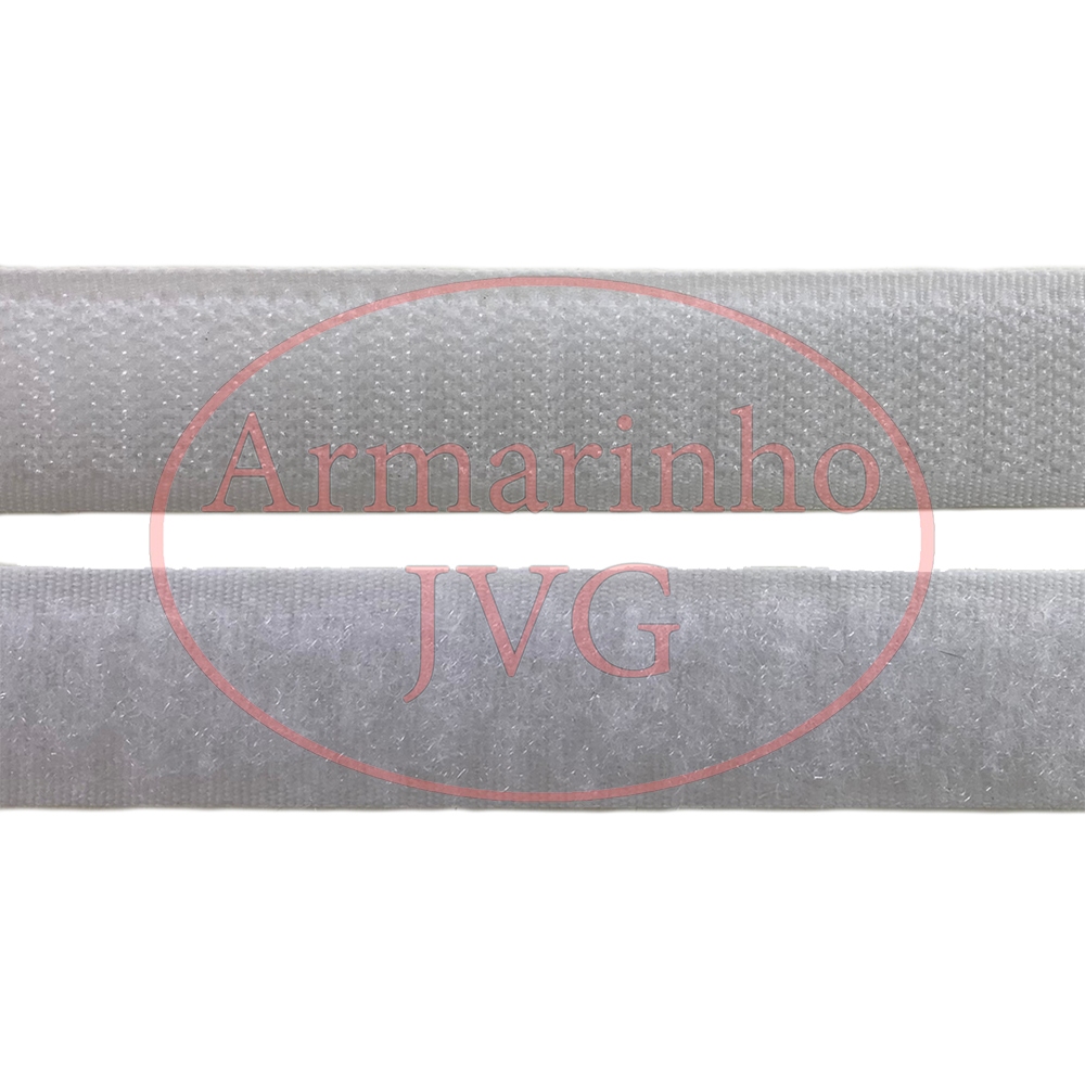 5m Fecho de Contato 20mm Branco Par Costura Bolsas Mochilas