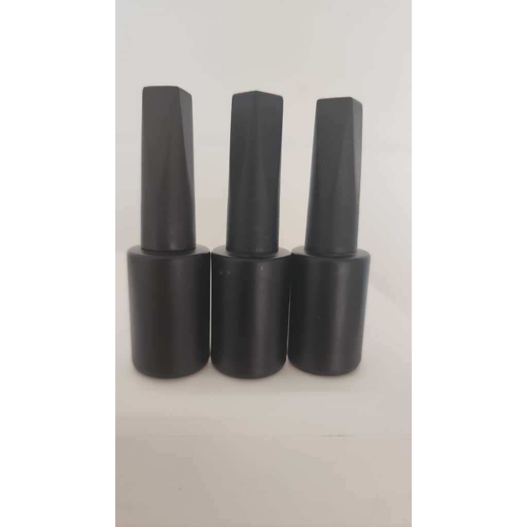200 Frascos para Esmalte Preto C/ Tampa Preta Brisa Flat - Kit c/ 200 unidades - 9ml